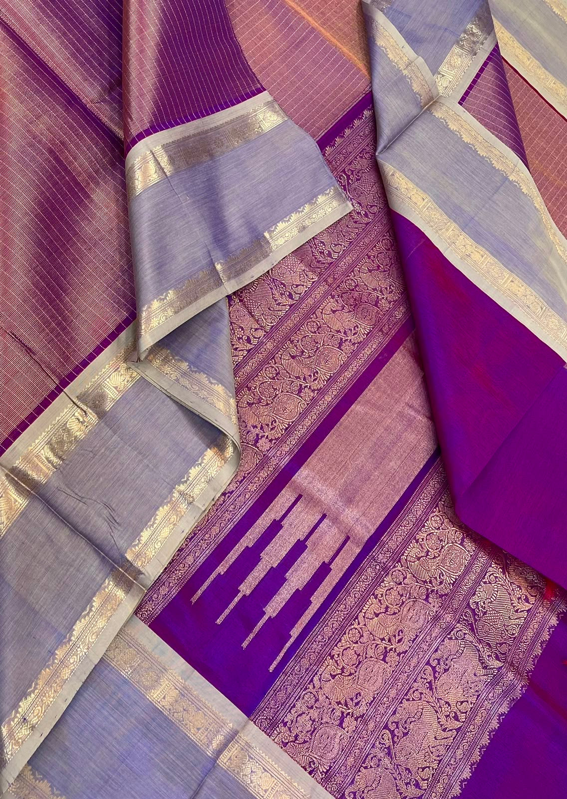 Kanchi tissue Silk Cotton Sarees | rettaipet zari woven border x tissue body | vadamalli X pastel