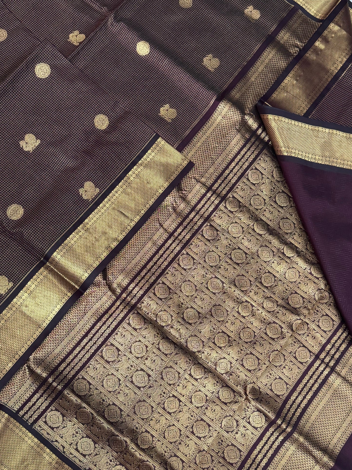 Kanchi Silk Cotton Sarees | luxury silk cotton | muthukattam X mayil chakram | coffee brown NKV37