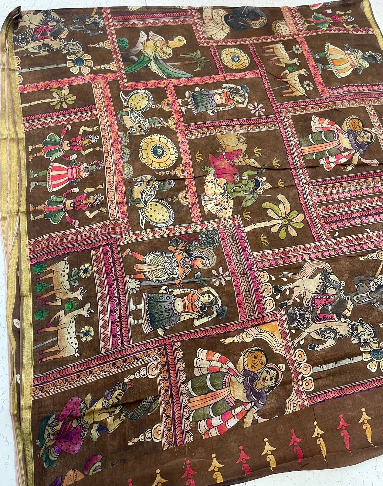 Ponduru soft Cotton | storytelling saree | brown |NKV27