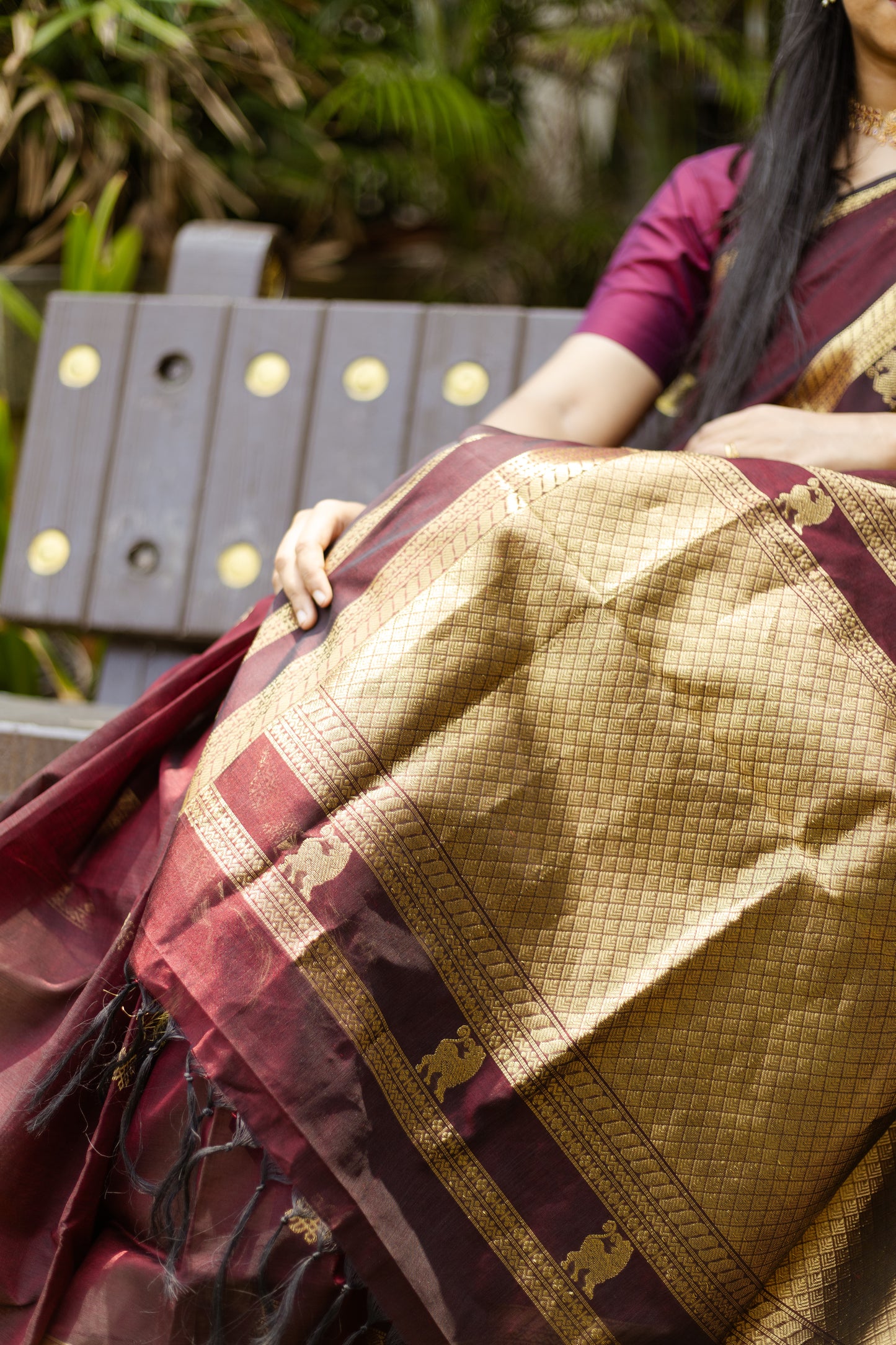 Kanchi Silk Cotton Sarees | luxury silk cotton | kolam x rettaipet small border| aaraku X gold