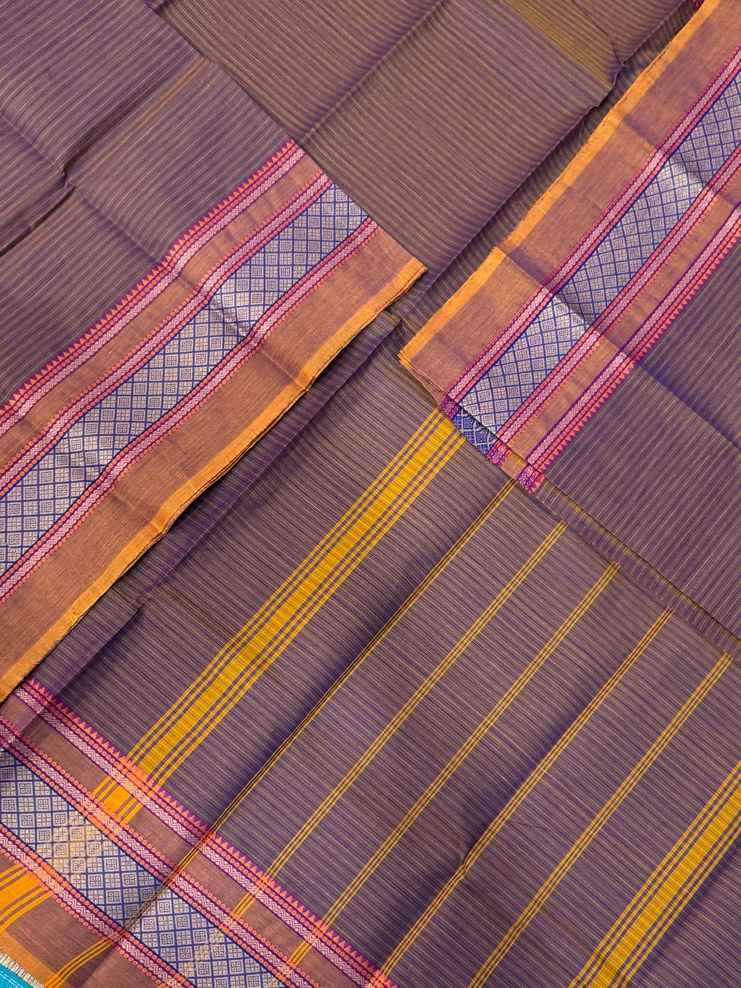 Kanchi soft cotton |thread woven | twotone mustard