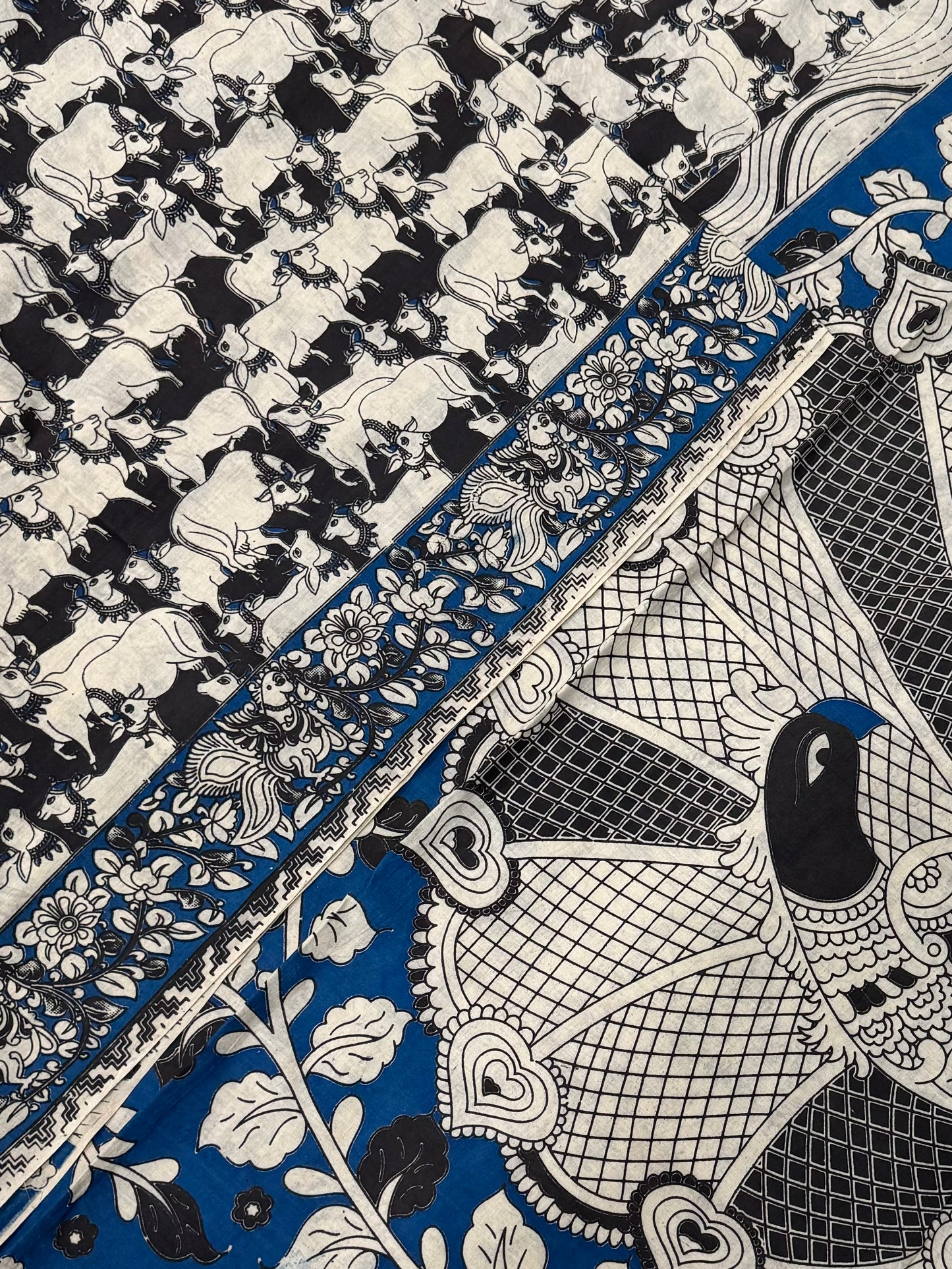 softest mul cotton |pichwai X mayil | black