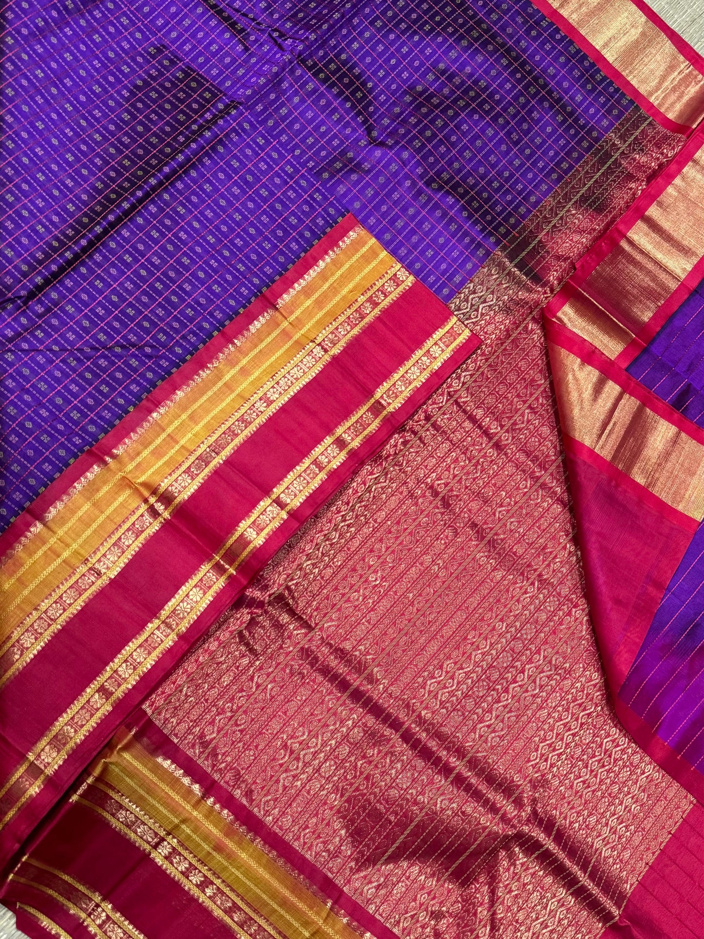 Kanchi Silk Cotton Sarees | silk cotton | 1000 butta X Korvai red border | Zari border