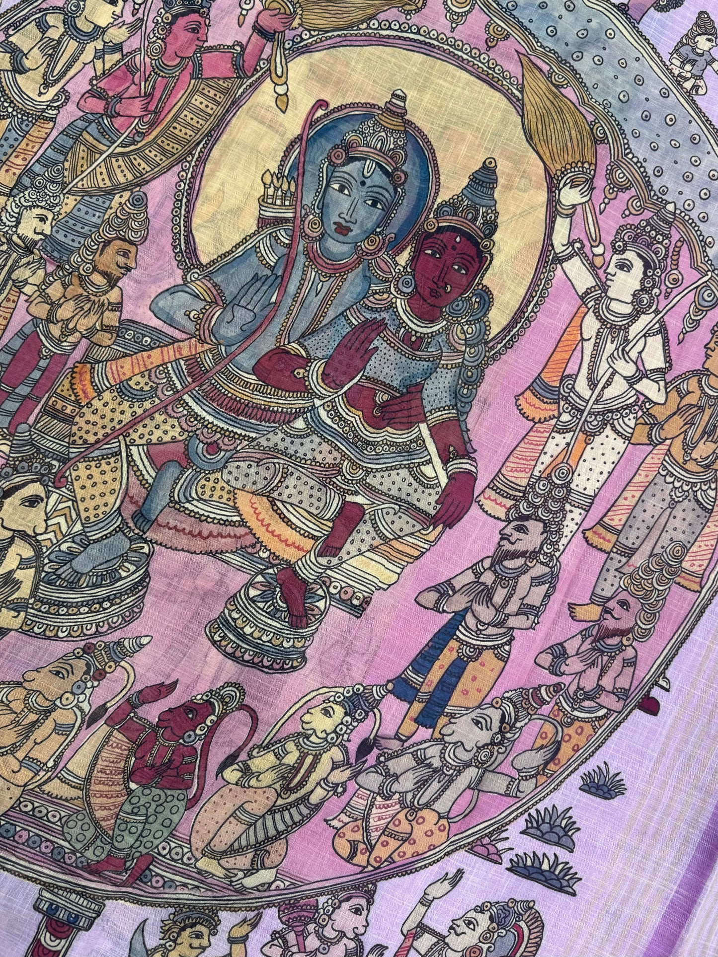 Ponduru feather soft cotton |ramayanam story telling saree | pink