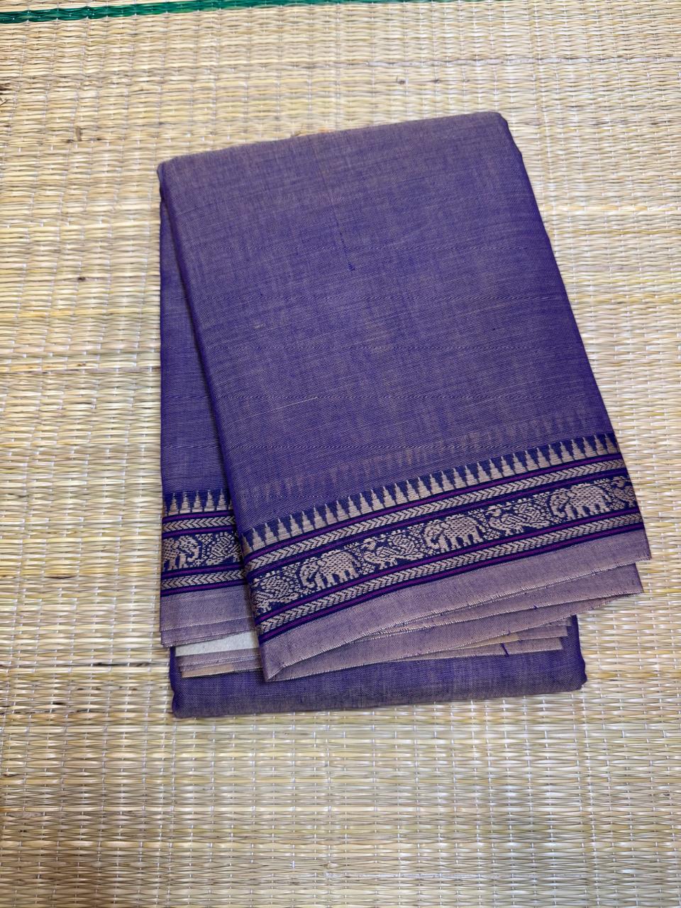 Narayanpet soft cottons |thread border | pastel lavender 🪻