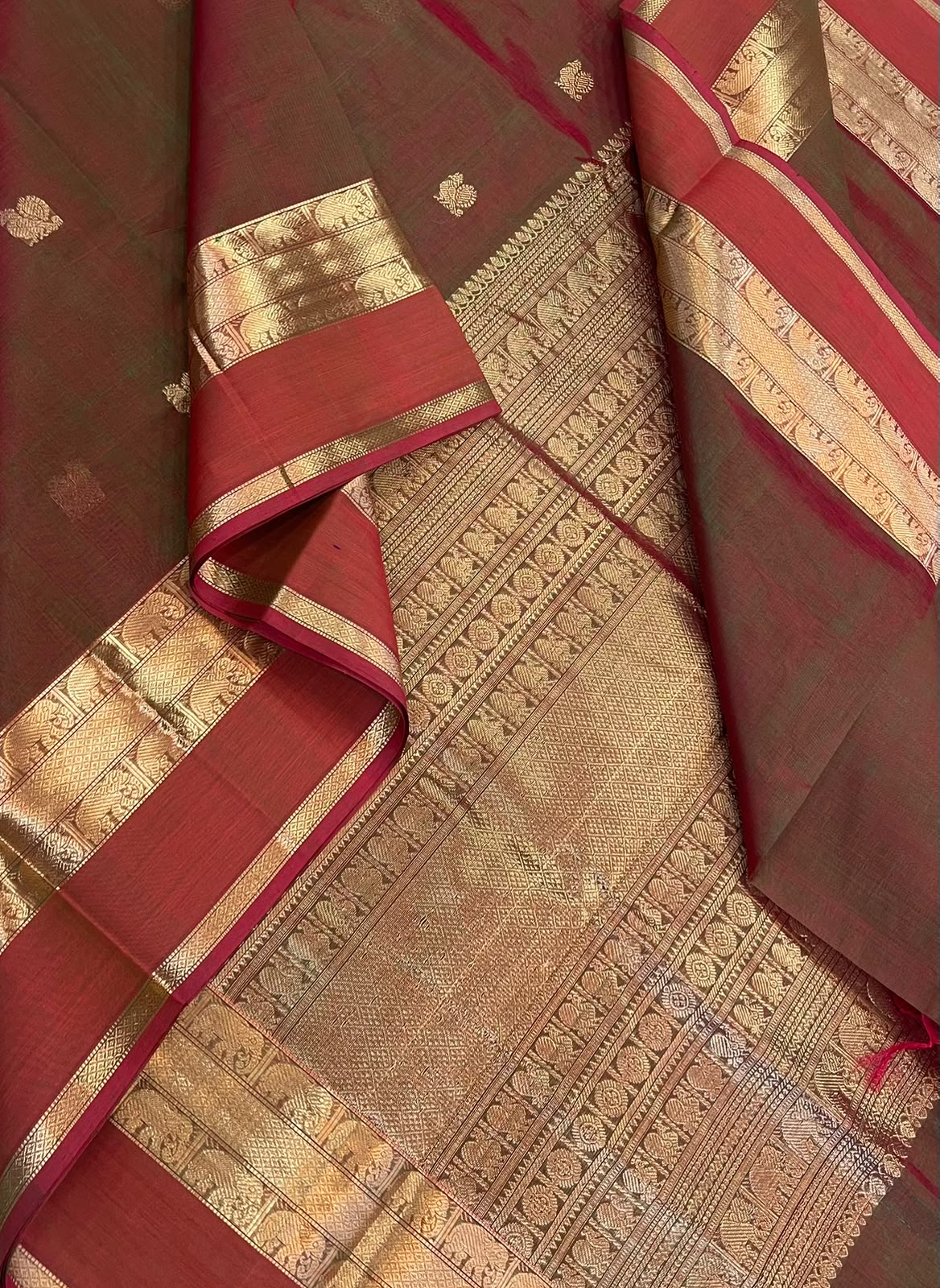 Kanchi Silk Cotton Sarees | luxury silk cotton | mayil motif x yaanai border | manthulir X orange