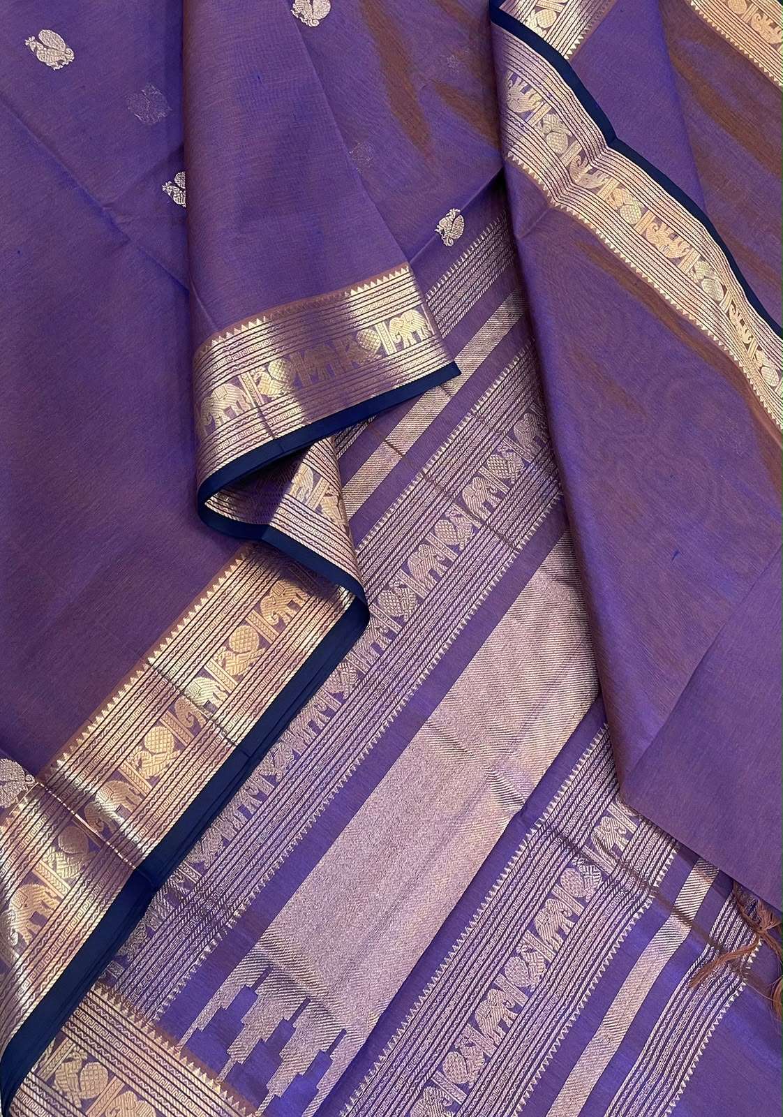 Kanchi Silk Cotton Sarees | luxury silk cotton | small border X rich pallu | lavender 🪻