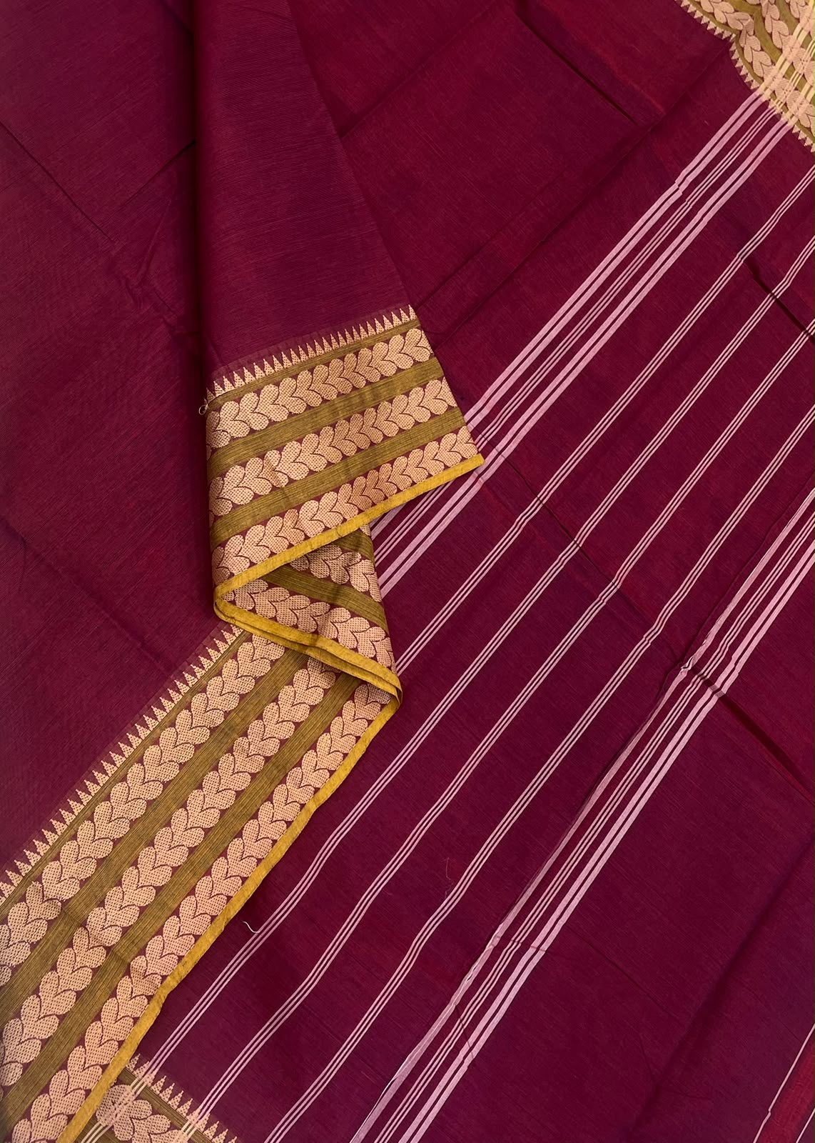 Kanchi soft cotton | aaraku x mustard | thread border