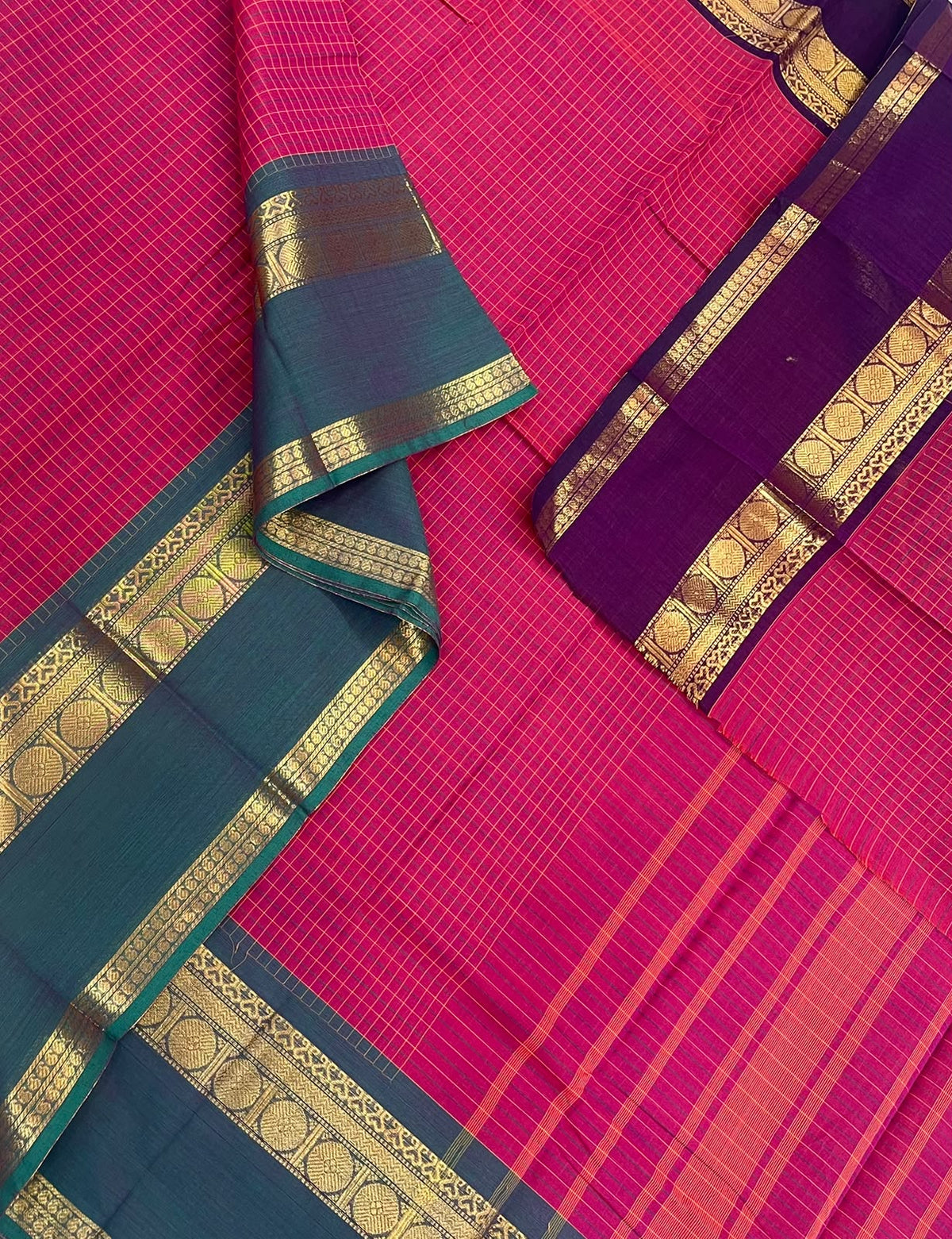 Kanchi soft cotton | kattam Zari rettaipet border x ganga jamuna border| cherry 🌸 pink