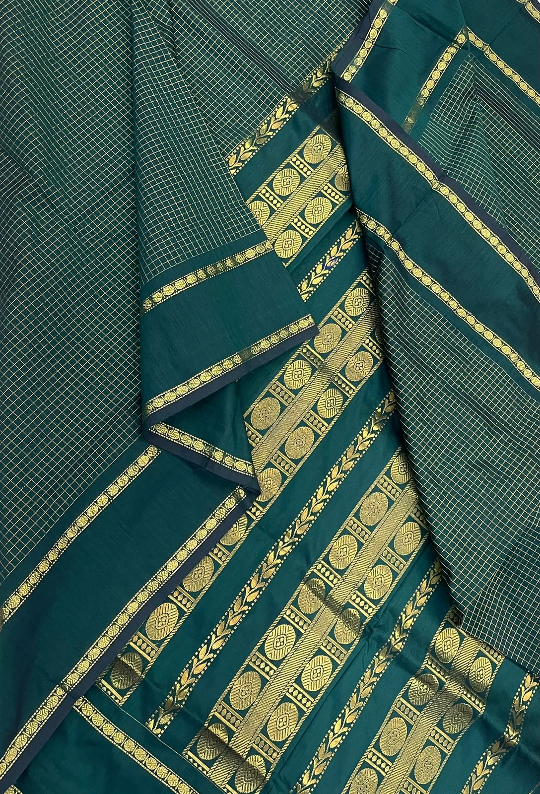 Semi Silk soft Cotton Sarees | zari kattam X rettaipet zari border | rich pallu| dark green X gold | NKV11