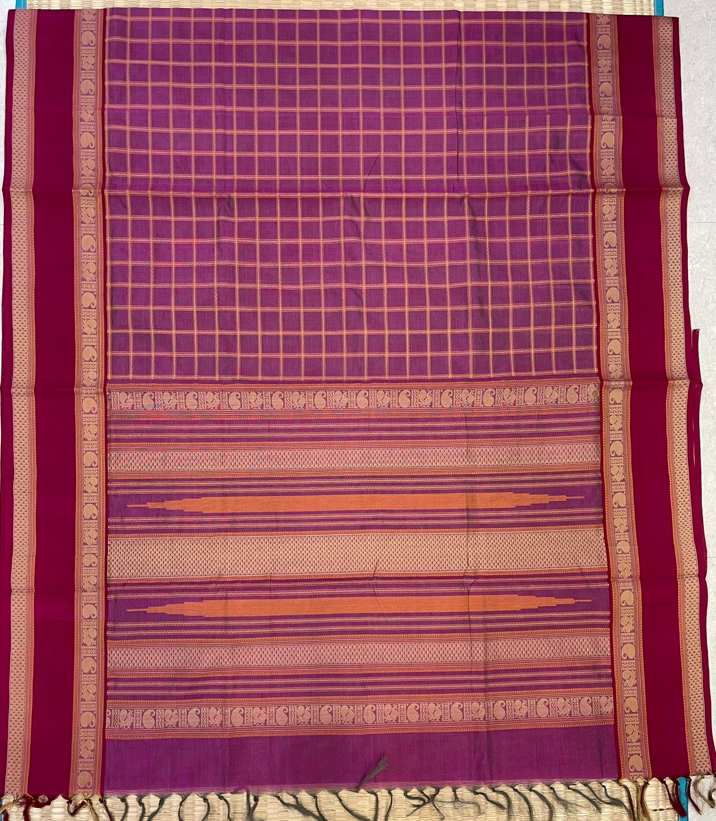 Kanchi Silk Cotton Sarees | rettaipet border x thread kattam | two tone lavender pink