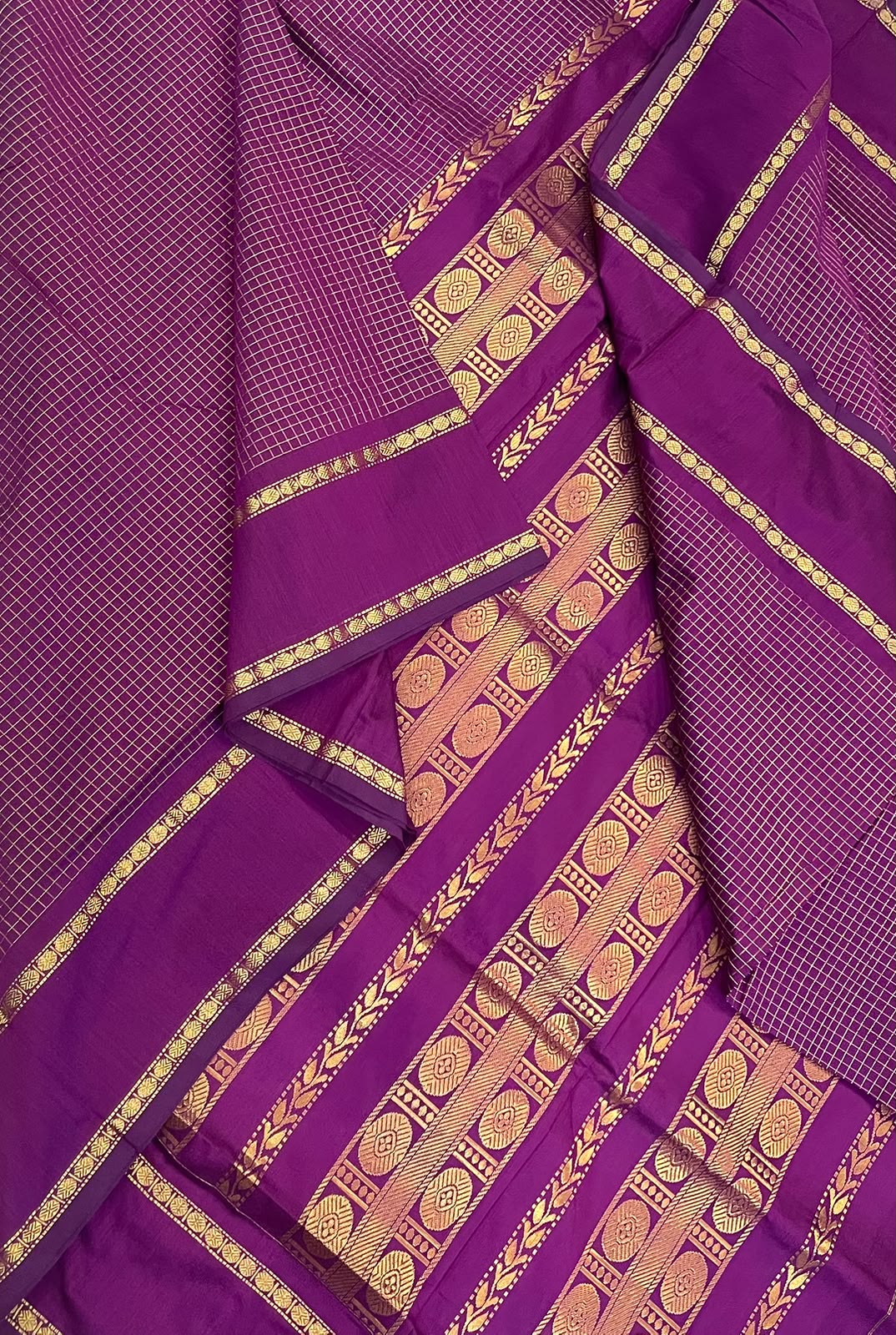 Semi Silk soft Cotton Sarees | zari kattam X rettaipet zari border | rich pallu| violet X gold | NKV11