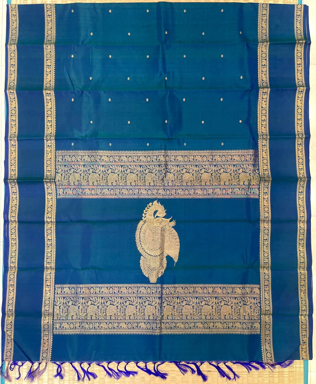 Pure Kanjivarams | peacock blue đź’™ x thogai mayil pallu