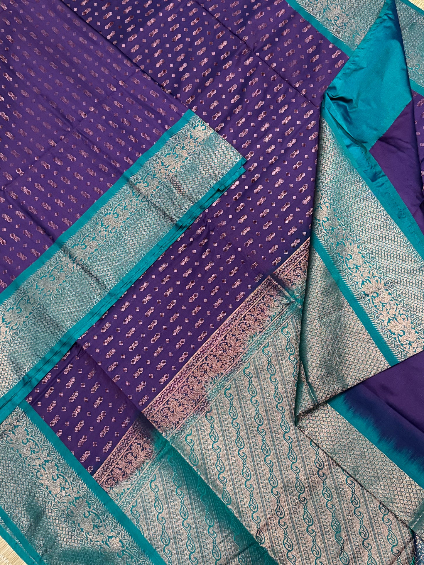 Vegan Silk Sarees Online | Violet x blue