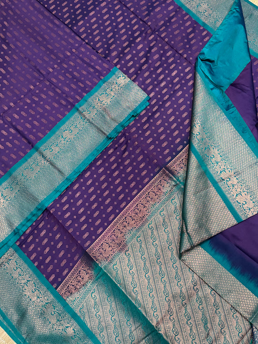 Vegan Silk Sarees Online | Violet x blue