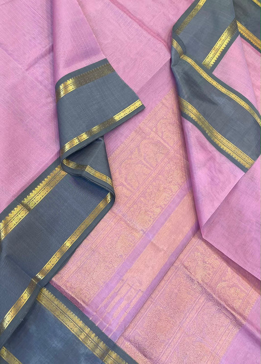 Kanchi Silk Cotton Sarees | luxury silk cotton | oosivanam X rettaipet zari border X rich pallu| pastel pink