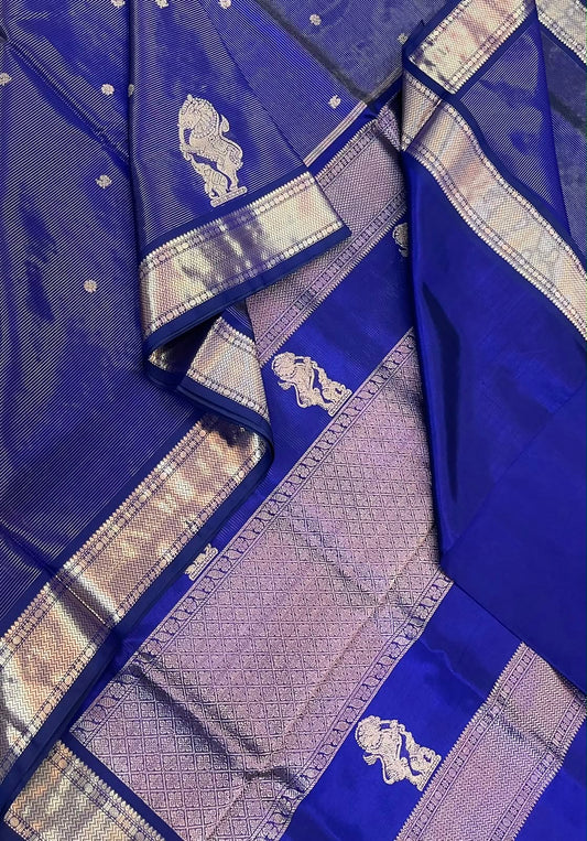 Kanchi Silk Cotton Sarees | luxury silk cotton | VAIRAOOSI X shimmayhazli | royal blue