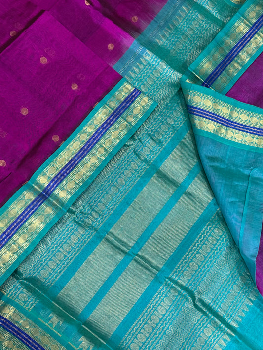 Kanchi Silk Cotton Sarees | vadamalli x Zari border| vadamalli X sky blue |