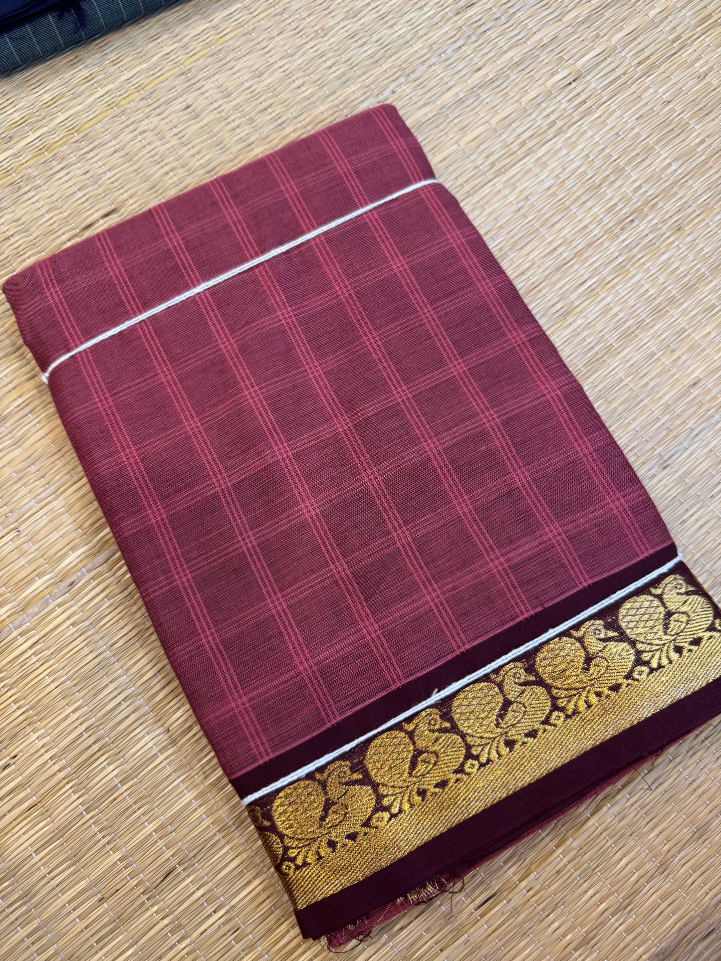 Kanchi soft cotton | dark pink x aaraku   | kattam x tiny zari  border