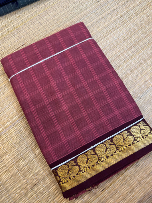 Kanchi soft cotton | dark pink x aaraku   | kattam x tiny zari  border