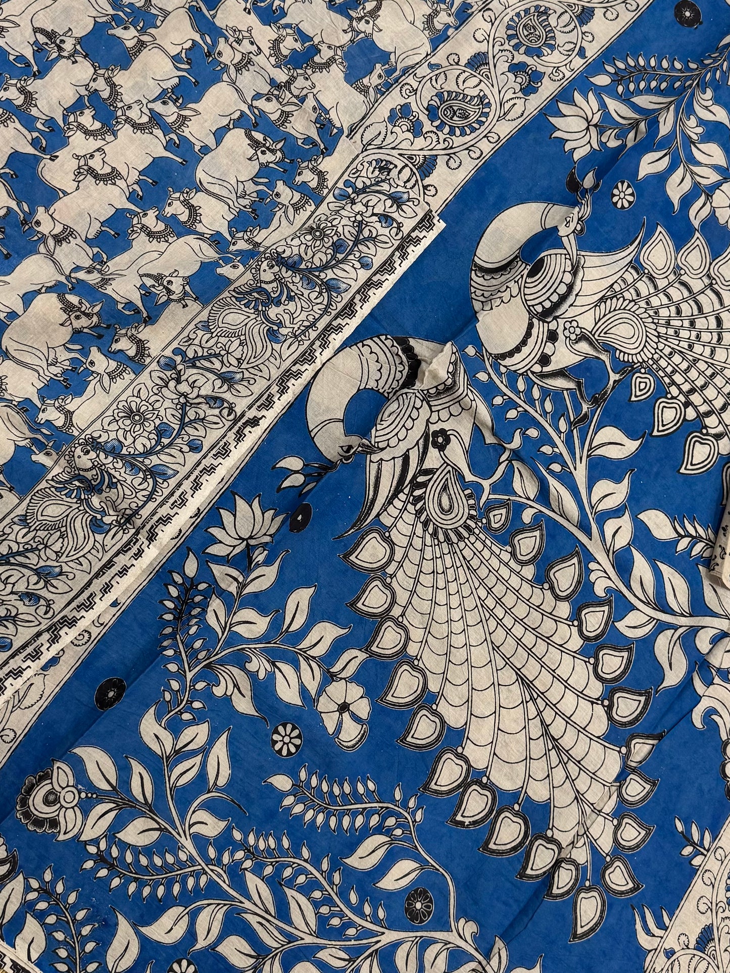 softest mul cotton |pichwai X mayil | blue