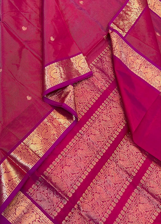 Kanchi Silk Cotton Sarees | luxury silk cotton | VAIRAOOSI X rich zari border X rich pallu| pink