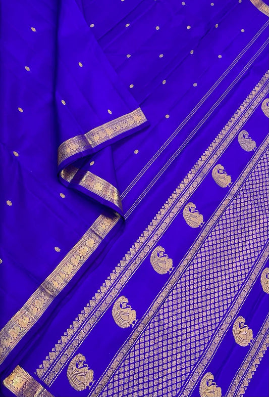 Pure zari Pure Kanjivarams | pink x gold | tiny zari border | Violet