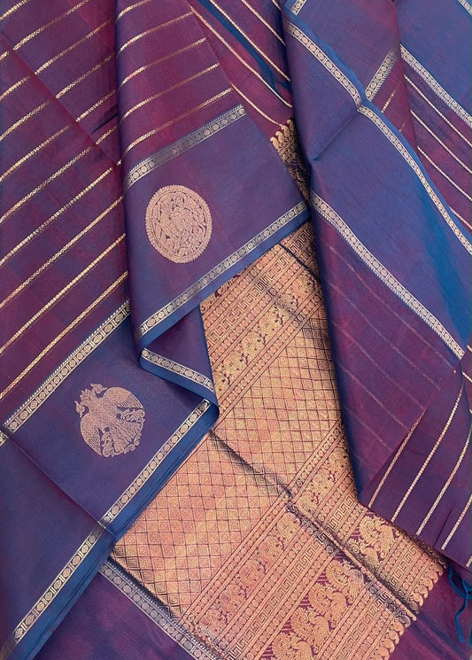 Kanchi Silk Cotton Sarees | luxury silk cotton | veldhari X eruthalapakshi zari motif | dual tone burgundy