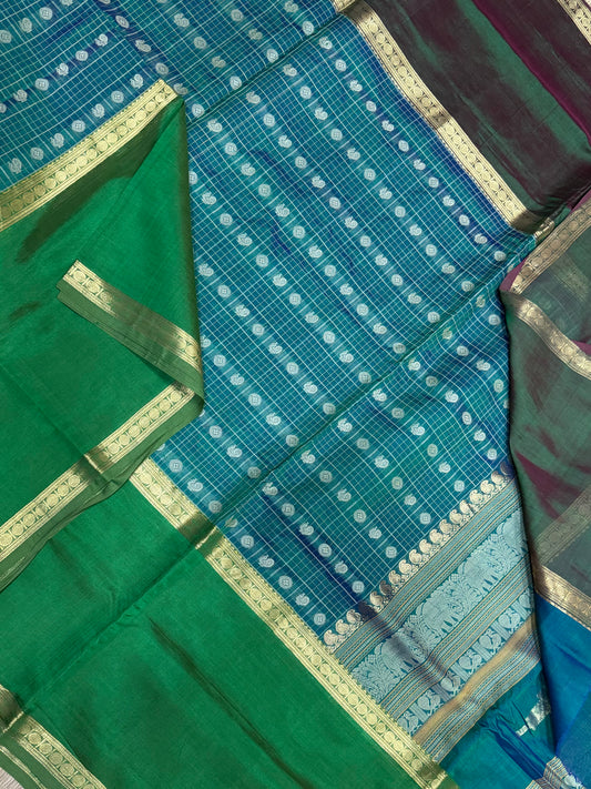 Kanchi Silk Cotton Sarees | luxury silk cotton | 1000 BUTTA X Ganga Jamuna border