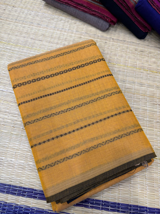 Narayanpet soft cottons |veldhari x BORDERLESS | yellow X black