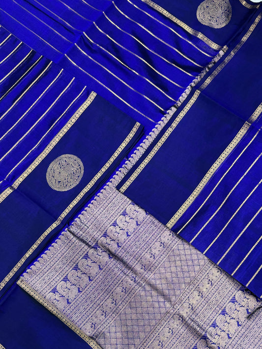 Kanchi Silk Cotton Sarees | luxury silk cotton | veldhari x eruthalapakshi | Royal blue