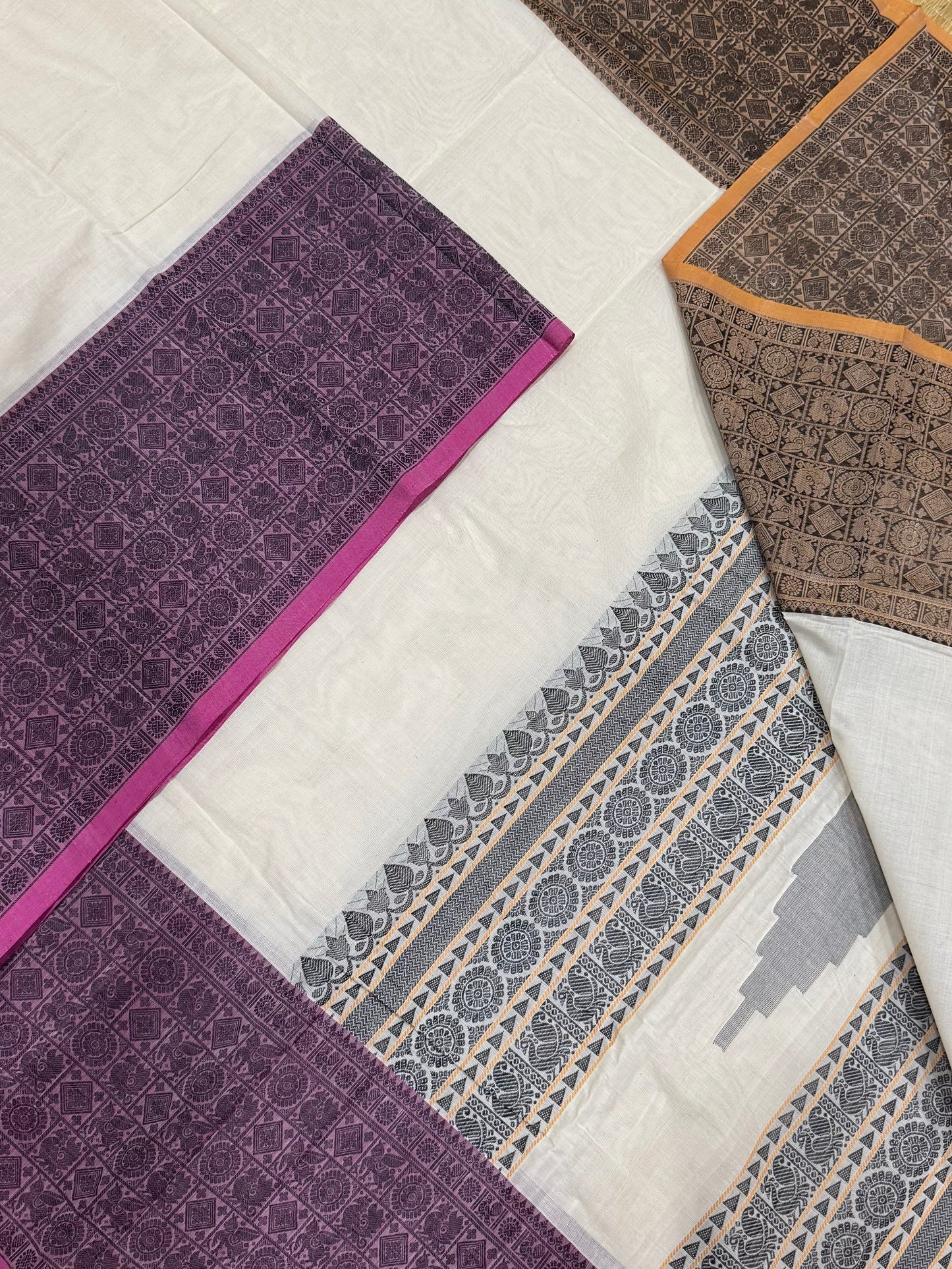 Pure Handloom Kanchi rich Cotton Saree | thread woven X  ganga Jamuna border X unicorn | pink X mustard X | intricate rich thread woven Pallu & borders