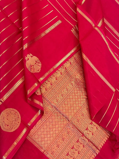 Kanchi Silk Cotton Sarees | luxury silk cotton | veldhari X eruthalapakshi zari motif | red