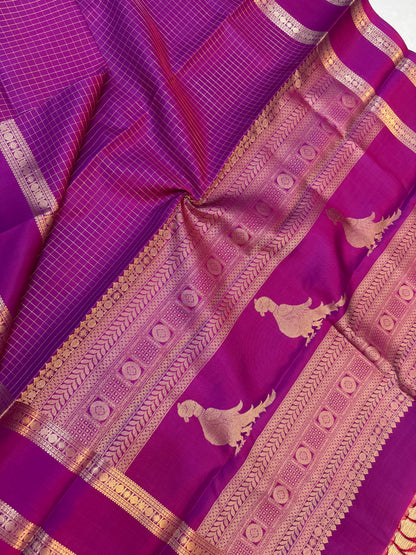 Pure Kanjivaram | pink vadamalli | Handwoven luxury x 4 ply | Zari kattam X kalakshthra killi pallu  | NKV120