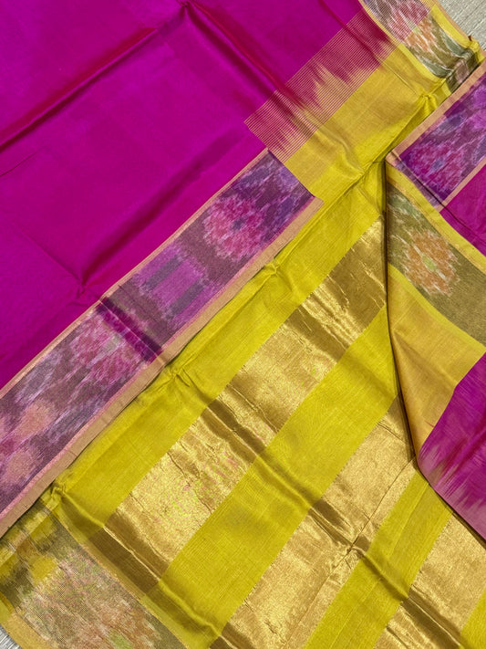 Kanchi Silk Cotton Sarees | silk cotton | pink X yellow