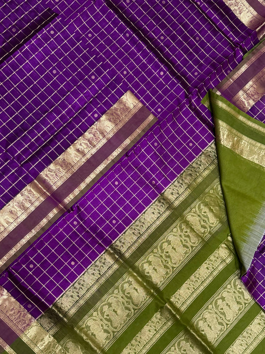 kanchi luxury silk cotton | kattam X butta | majanta x green