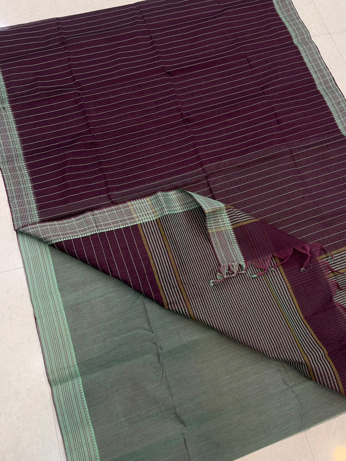 Kadhi soft Cotton | aaraku x teal | thread border