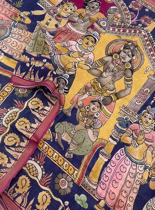 Ponduru soft Cotton | storytelling saree | blue |NKV27