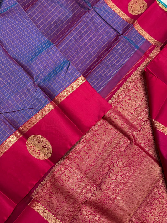 Pure Kanjivarams | kattam x eruthalapakshi | Handwoven luxury x 4 ply | NKV45