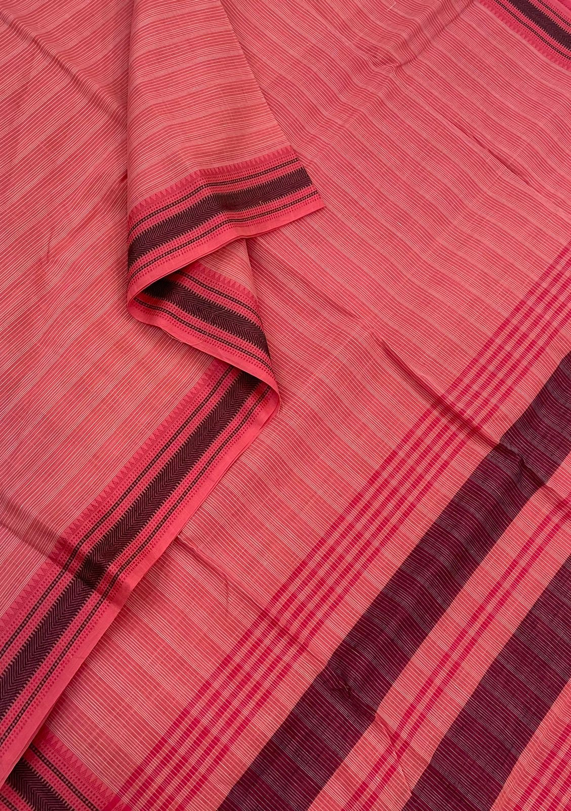 Premium soft cotton | cherry pink | thread border X kattam