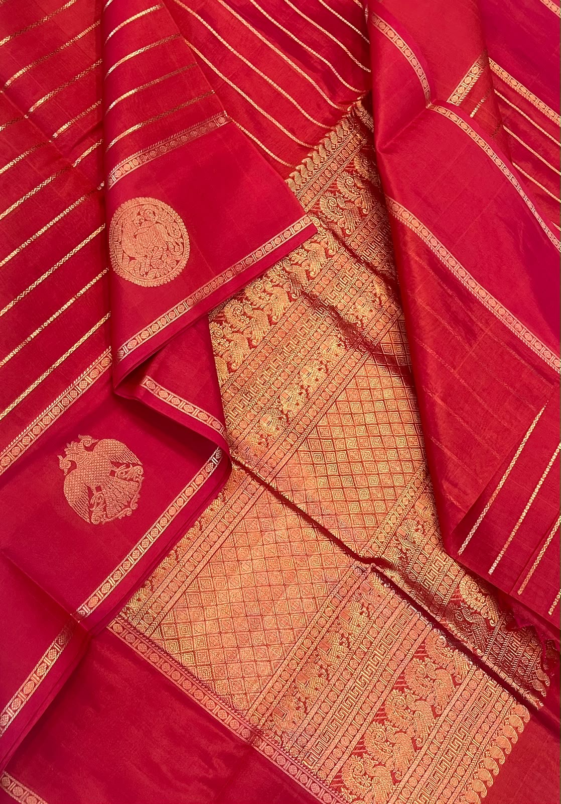 Kanchi Silk Cotton Sarees | luxury silk cotton | veldhari X eruthalapakshi zari motif | red