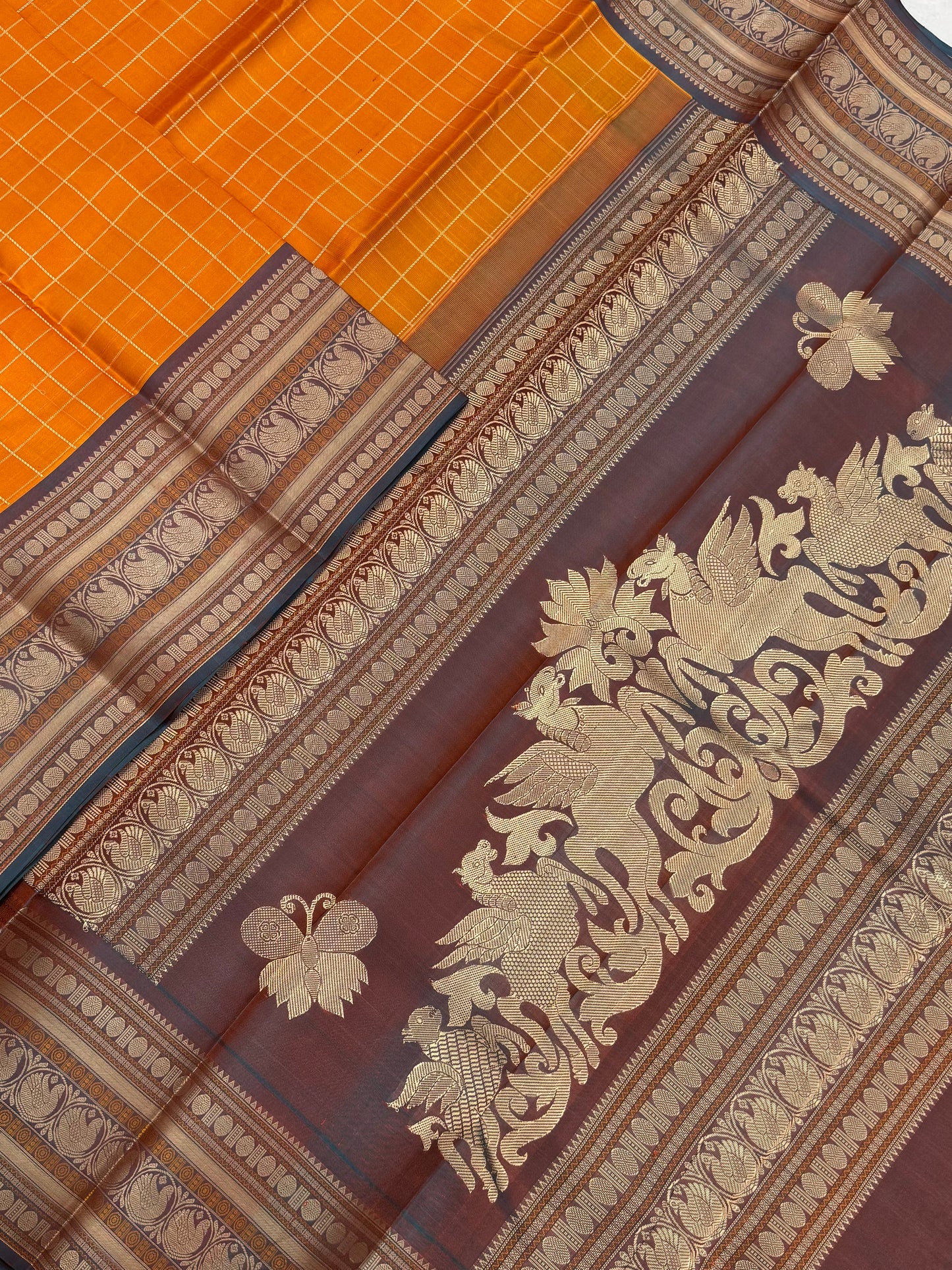 Pure Kanjivarams | zero zari | kattam X sorgavasal pallu |manjal x two tone | Handwoven luxury x 4 ply master weave | NKV35