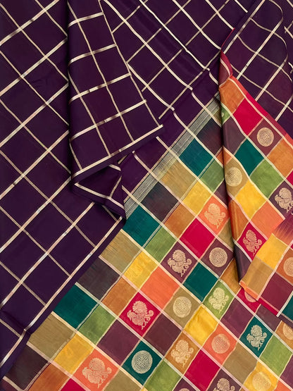 Kanchi Silk Cotton Sarees | luxury silk cotton | zari kattam brown x gold| palum pazhamum kattam x mayil chakram  | NKV37