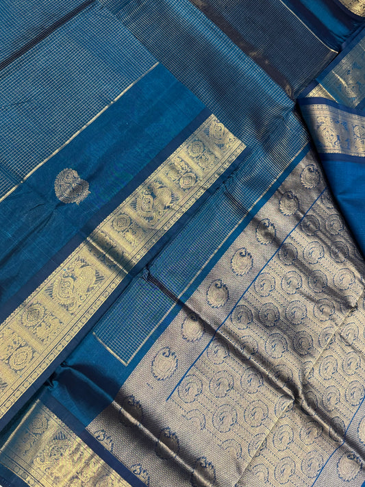 Kanchi Silk Cotton Sarees | luxury silk cotton | vairaoosi muthukattam x mango X blue | NKV37