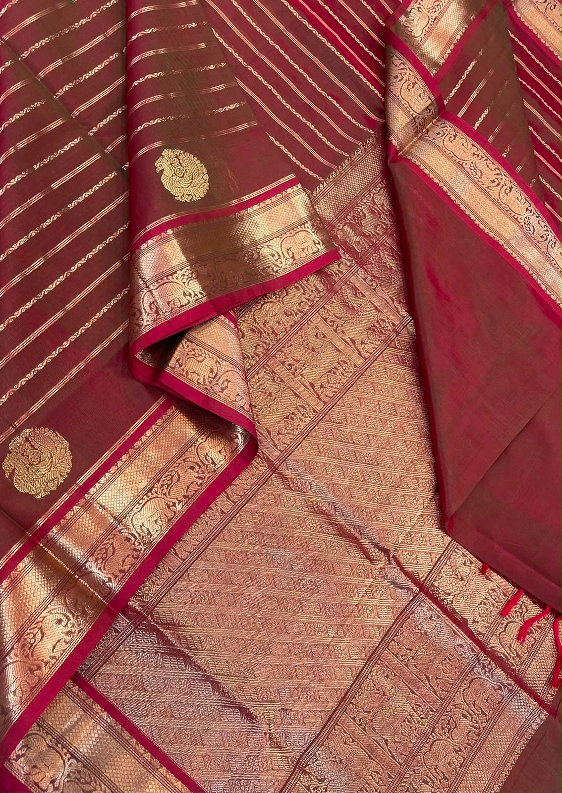 Kanchi Silk Cotton Sarees | luxury silk cotton | veldhari x pichwai x small border | maanthulir X dual tone