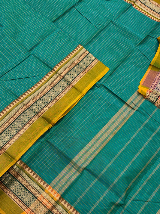 Kanchi soft cotton | teal green X light green |thread border