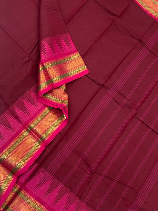 Kanchi soft cotton | aaraku x pink | zari temple border