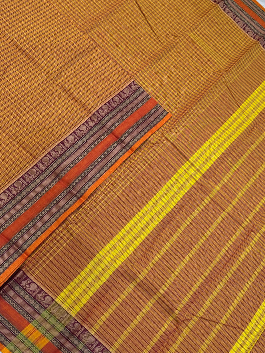 Kanchi soft cotton | pastel orange x orange | thread border