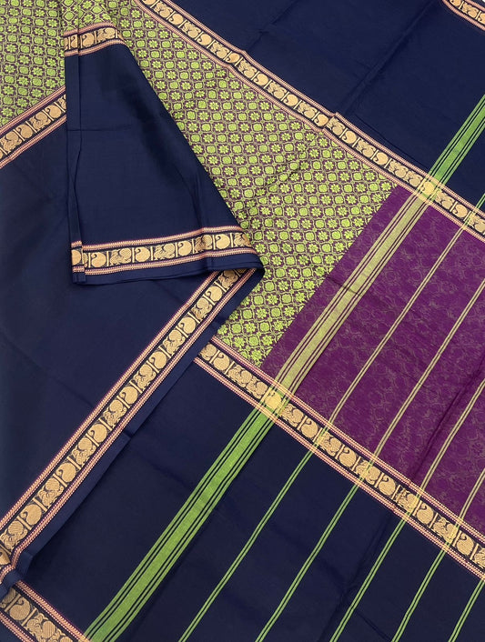 Kanchi soft cotton | green X blue | mupaggam