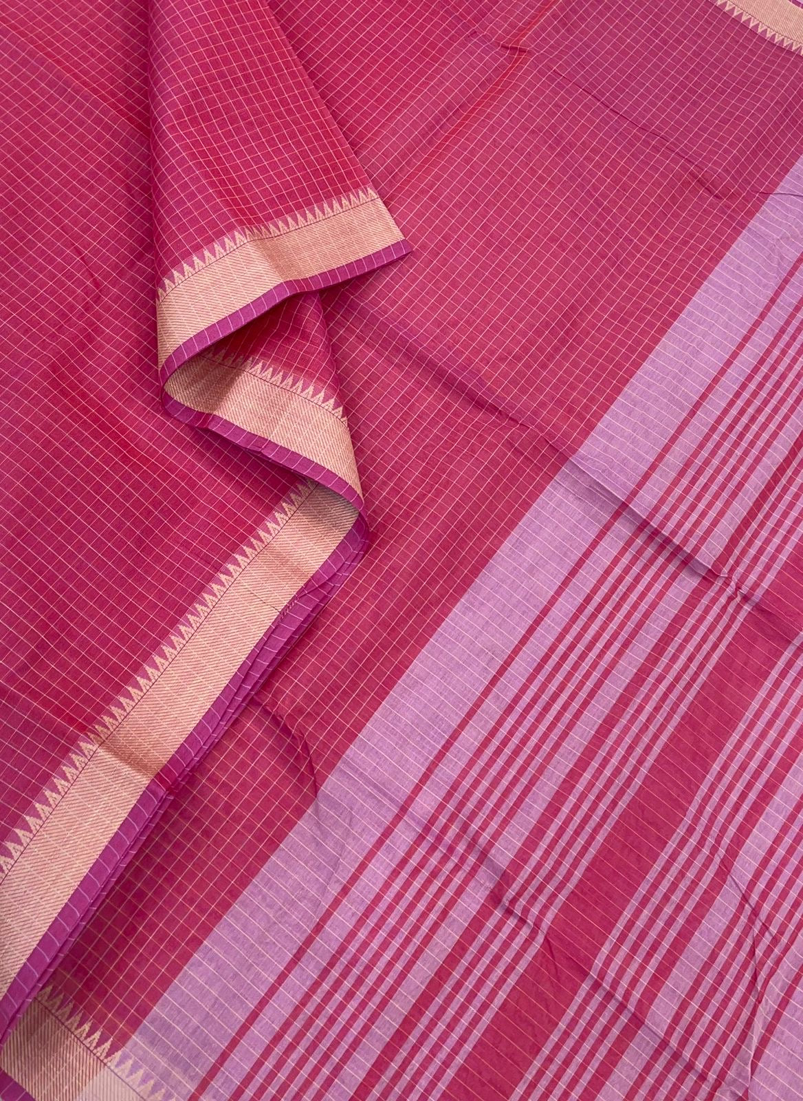Premium corporate soft cotton | pink X thread border
